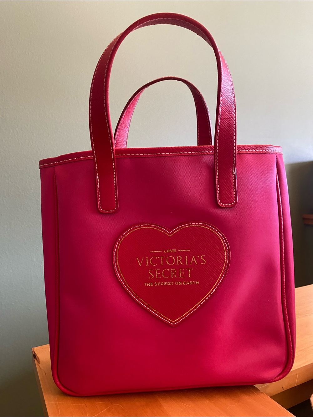 Victoria's Secret Hot Pink Heart Tote